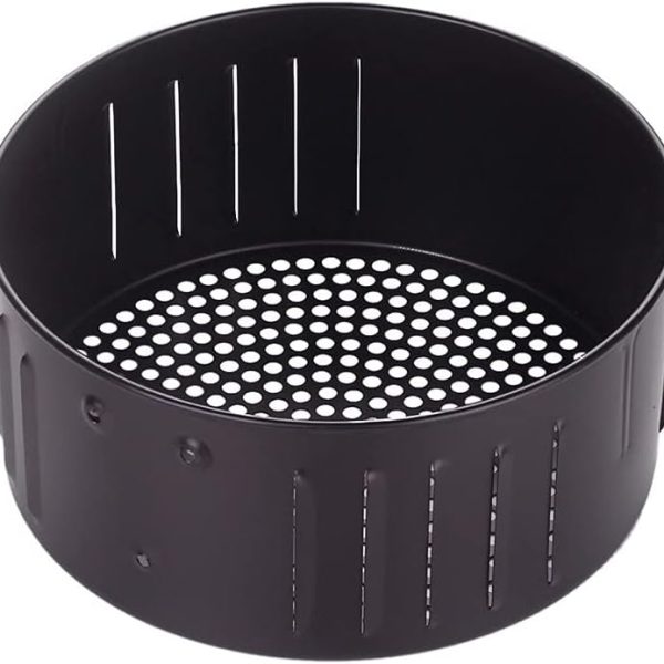 2.6L/3.5L Non-Stick Air Fryer Basket — Multi-Functional Accessory for Baking, Draining, and Frying — Kitchen Cookware — Black