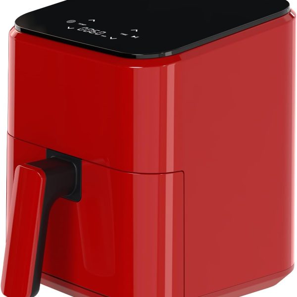 Air Fryer: Compact 3-Quart Digital Model, equipped with a non-stick tray and dishwasher-safe basket to help you cook delicious meals quickly and easily. Features auto shut-off and a user-friendly touchscreen interface—perfect for use in small spaces.