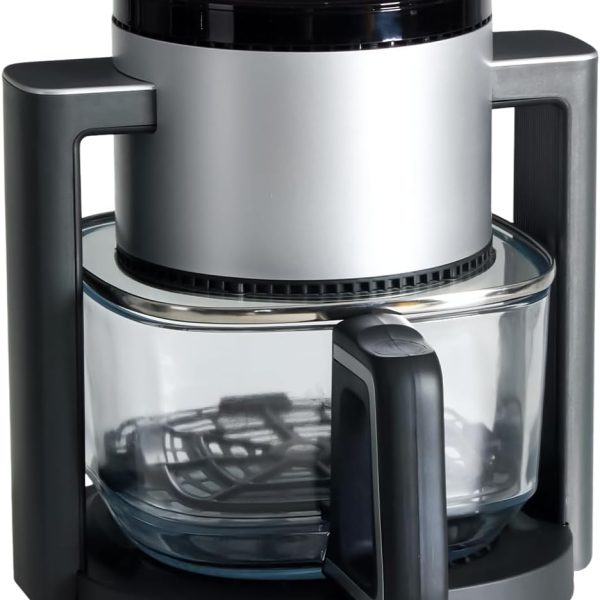 4.7-Quart Glass Air Fryer: 10-in-1 Multifunctional Unit with Timer; Wide Temperature Range (105°F to 395°F); 360° Panoramic Viewing; Dishwasher-Safe Basket; Supports Roasting, Baking, Dehydrating, and Reheating; Non-Stick Basket for Easy Cleaning; 1300W High Power Output