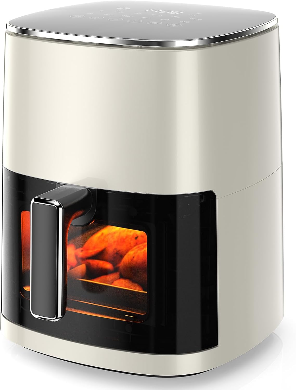 Air Fryer — 6-Quart Square Fryer with Viewing Window; Rapid-heating fryer-oven reaching up to 400°F; Features timer and automatic shut-off functions; Non-toxic, non-stick materials; Offers 12 preset modes for baking, roasting, dehydrating, frying, and reheating