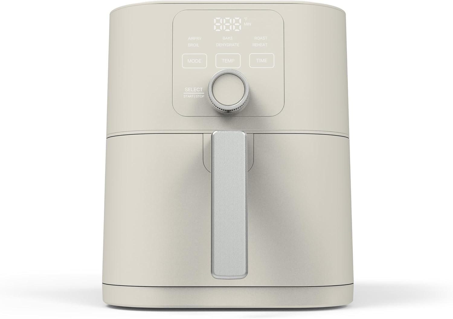 6-Quart Air Fryer — 6-in-1 Multifunction: Roast, Broil, Bake, Air Fry, Dehydrate, Reheat — Features Ceramic Non-Stick Basket — Quickly Creates Crispy Texture — Max Temp: 400°F — Includes Flip Reminder & Auto Shut-Off — Linen Cream