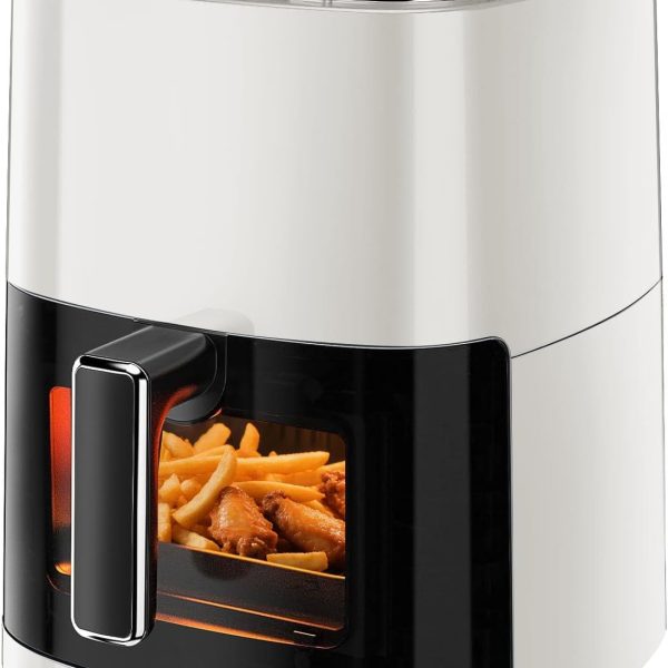 Air Fryer — 6.34-Quart Digital Air Fryer (with Viewing Window), 12 Preset Cooking Modes, Non-Stick Fry Basket (Dishwasher Safe), 1700 Watts High Power, Beige