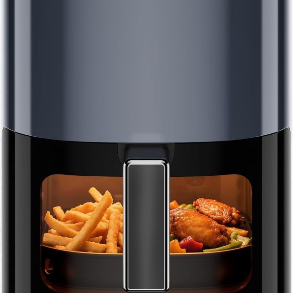 12-in-1 Air Fryer (6.34 Quarts) | Digital Presets with Viewing Window | Non-Stick & Dishwasher-Safe Basket | Combines Air Frying, Roasting, Baking, Dehydrating, Fries, and More | 1700W Power | Gray