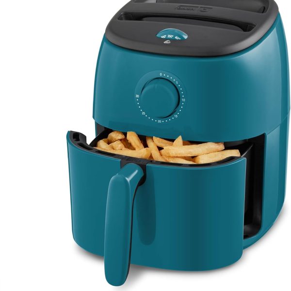 Air Fryer — Compact Design with Adjustable Temperature Control — Features Non-Stick Fry Basket and Auto Shut-Off Function — 2.6-Quart Capacity — Teal