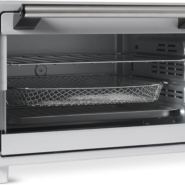 6-Slice / 23-Quart Oven (with Built-in Air Fry Function) — 7-in-1 Cooking Options — 60-Minute Timer & Adjustable Temperature (200°F - 450°F), Includes Accessories, 1500 Watts, Stainless Steel, Silver/Gray