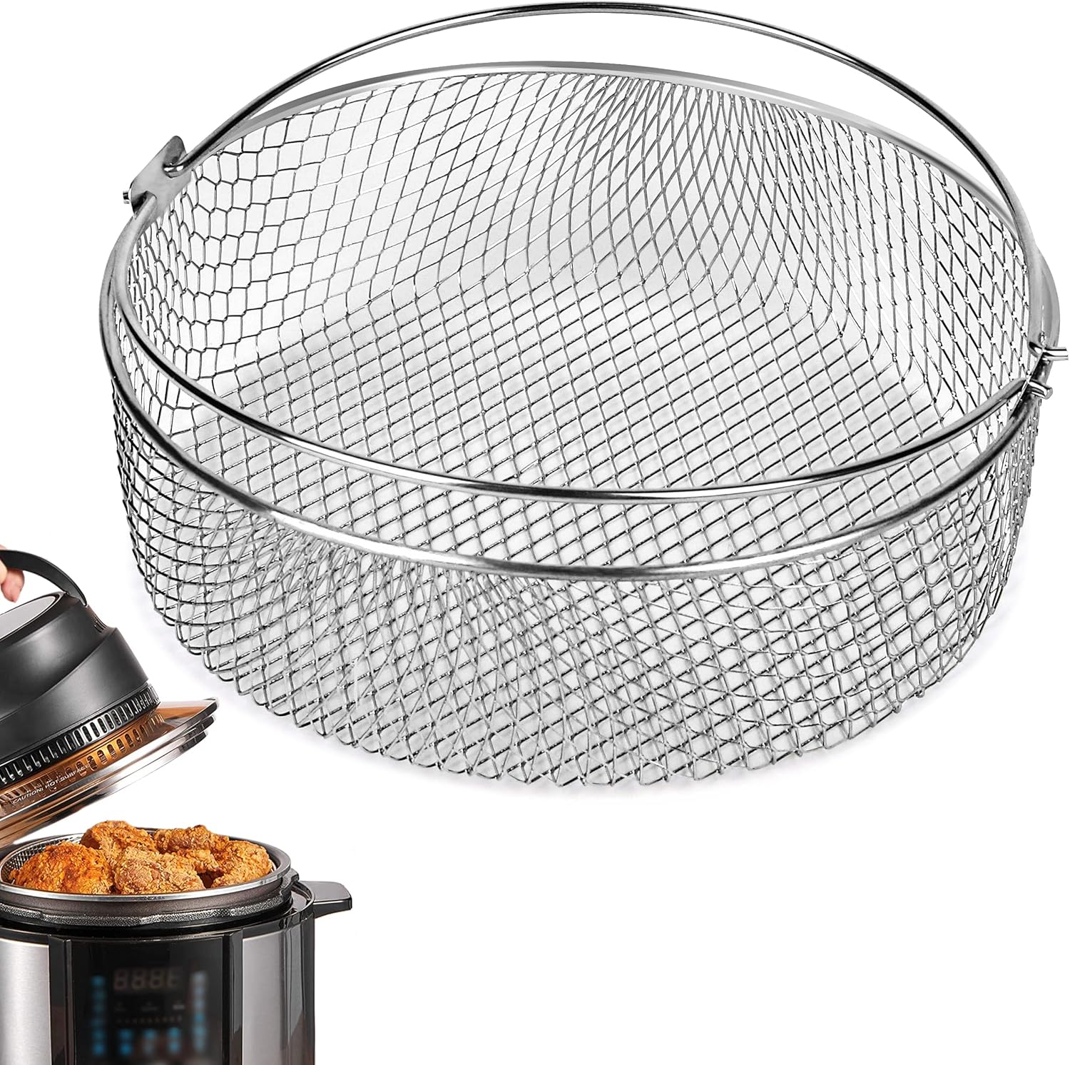 Air Fryer Basket — Universal Air Fryer Accessory; Can Also Be Used as a Steamer Basket